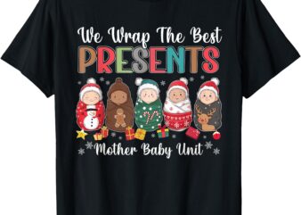 Mother Baby Nurse Christmas Mom Baby Nursing Groovy T-Shirt