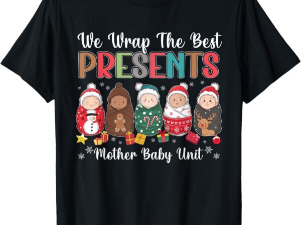 Mother baby nurse christmas mom baby nursing groovy t-shirt