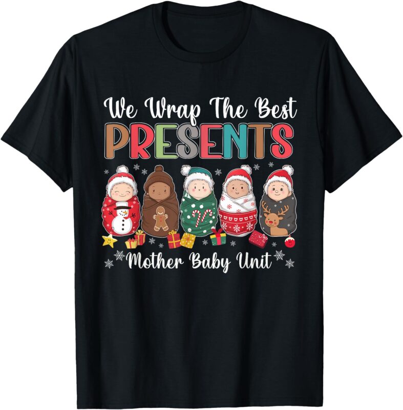 Mother Baby Nurse Christmas Mom Baby Nursing Groovy T-Shirt