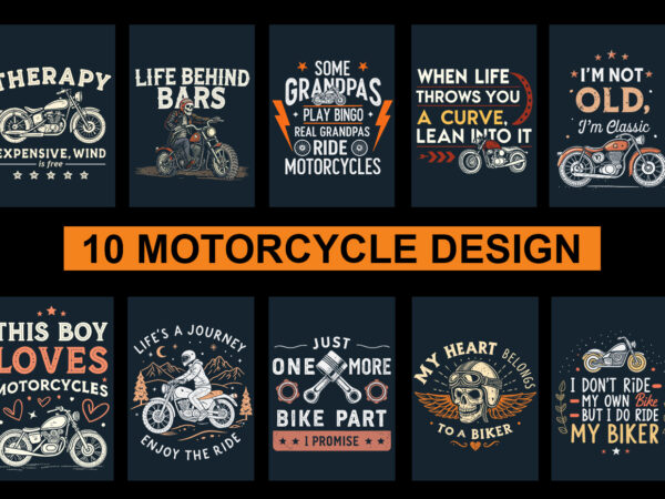 10 unique motorcycle/ riders t-shirt designs