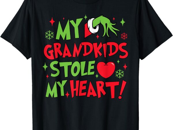 My grandkids stole my heart vintage grandma christmas xmas t-shirt