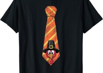 Necktie Funny Thanksgiving Tie With Turkey for Family Dinner T-Shirt