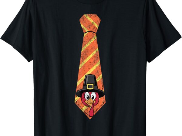 Necktie funny thanksgiving tie with turkey for family dinner t-shirt