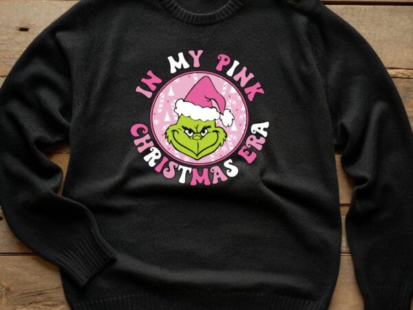 Grinch pink era t shirt design template