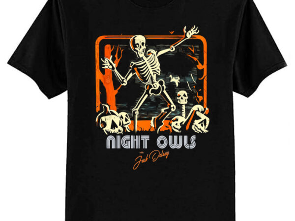 Night owls with jack delroy halloween station break t-shirt