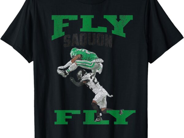 No look reverse hurdle – fly saquon fly football t-shirt