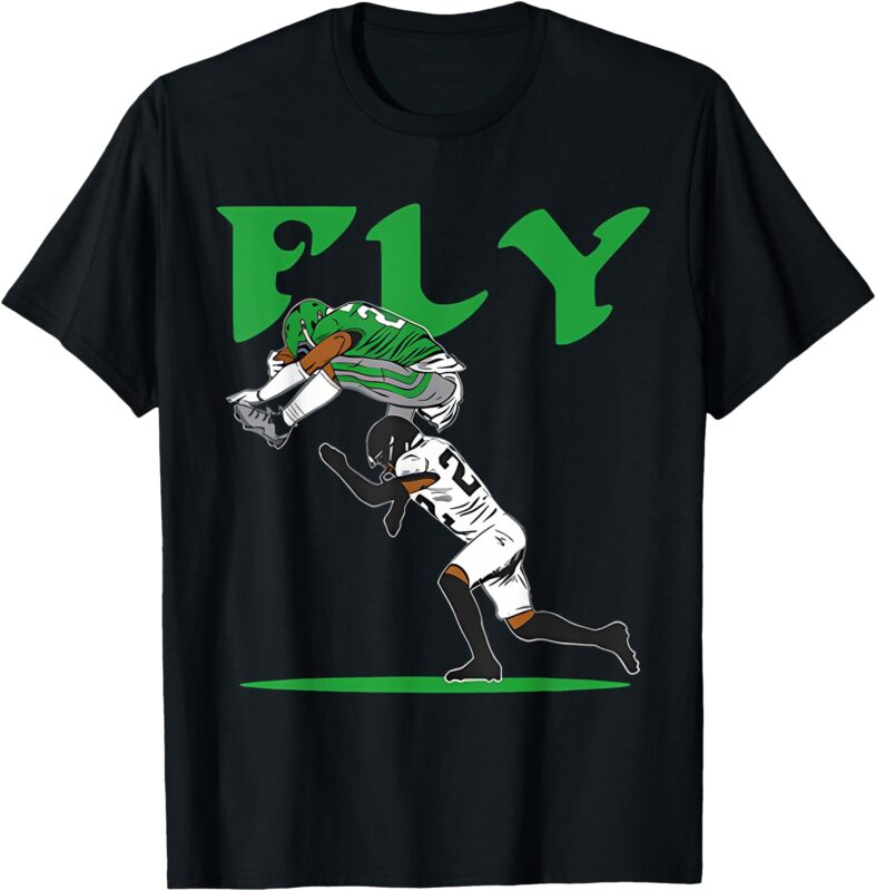 No Look Reverse Hurdle – FLY SAQUON FLY Football T-Shirt