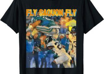 No Look Reverse Hurdle – FLY SAQUON FLY Football T-Shirt