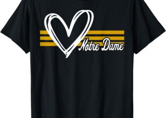 Notre Dame Indiana Heart Design For Men Women Girl Kid T-Shirt