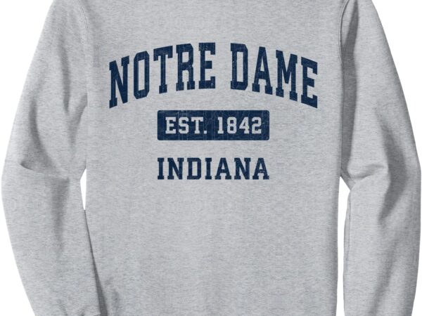 Notre dame indiana in vintage athletic navy sports design sweatshirt