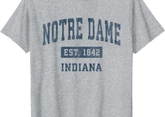 Notre Dame Indiana IN Vintage Athletic Navy Sports Design T-Shirt