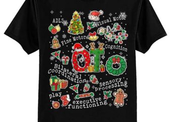 Occupational Therapy Christmas Retro Groovy OT Therapist T-Shirt ltsp