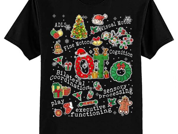 Occupational therapy christmas retro groovy ot therapist t-shirt ltsp