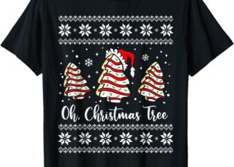 Oh Christmas Tree Cakes Debbie Becky Jen Cake Lovers Groovy T-Shirt