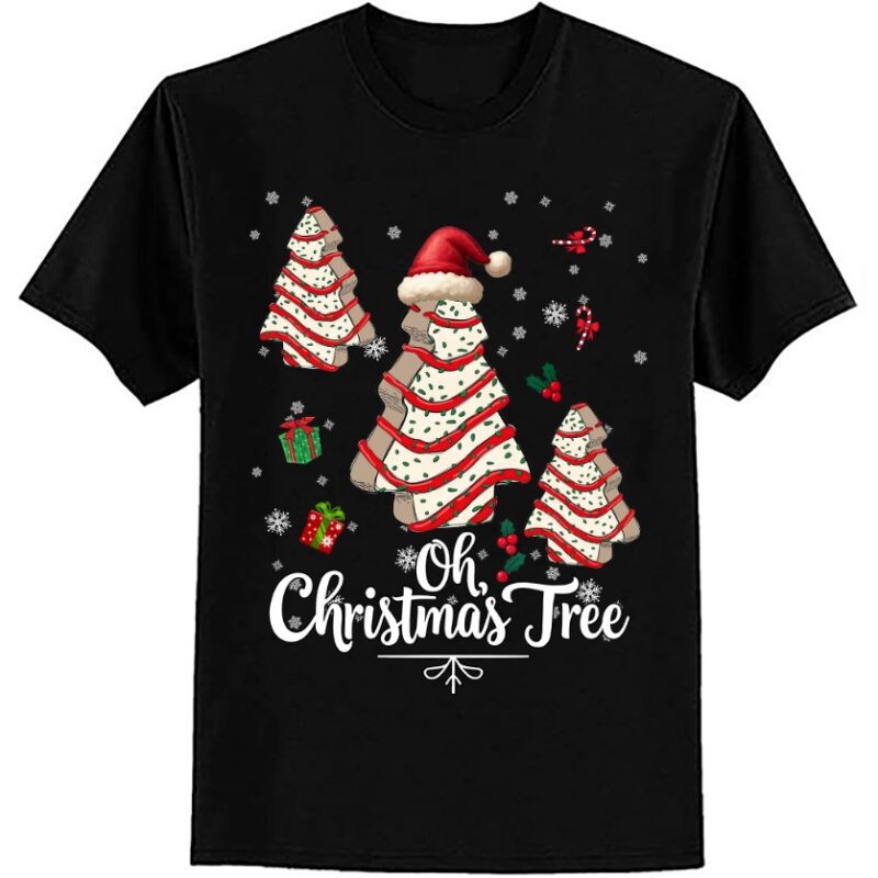 Oh Christmas Tree Cakes Debbie Funny Christmas Snack Cake T-Shirt ltsp