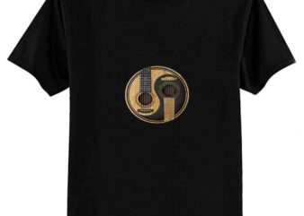 Old and Worn Acoustic Guitars Yin Yang Classic T-Shirt