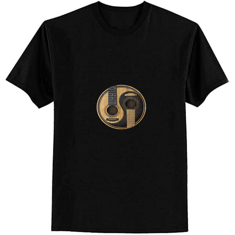 Old and Worn Acoustic Guitars Yin Yang Classic T-Shirt