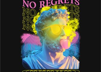 No Regrets Streetwear T-shirt Design PNG