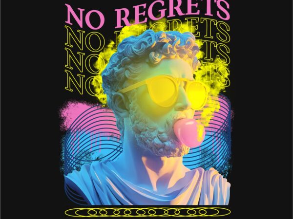 No regrets streetwear t-shirt design png