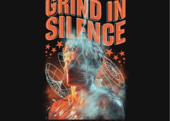 Grind In Silence Streetwear T-shirt Design PNG