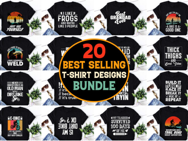 Pod best selling t-shirt design bundle