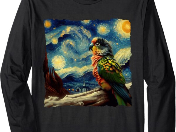 Patagonian conure starry night patagonian conure long sleeve t-shirt