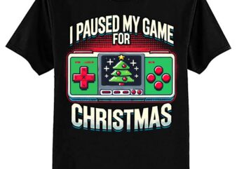 Paused My Game Christmas Funny Gamer Xmas Mens Boys Kids T-Shirt ltsp