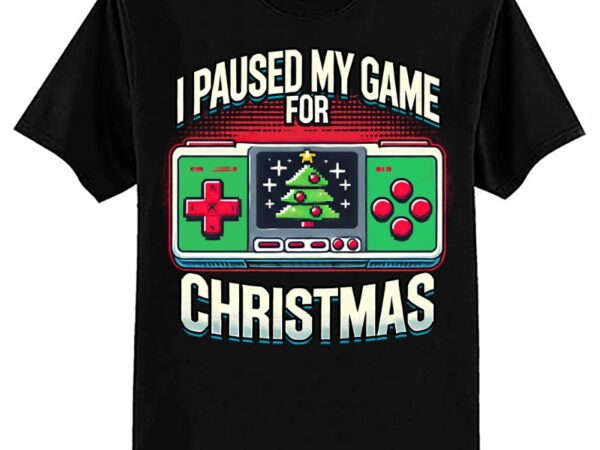 Paused my game christmas funny gamer xmas mens boys kids t-shirt ltsp