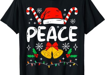 Peace Matching I Come In Peace Couples Santa Hat Christmas T-Shirt