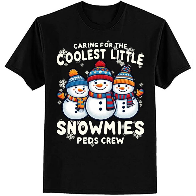 Pediatric Nurse Christmas Shirt Peds Team Crew Squad Gifts Christmas Snowman Pediatrics Tshirt Xmas Gift for Peds Nurse Practitioner Tee lts