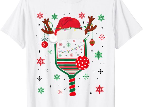 Pickleball player christmas holiday reindeer xmas women men t-shirt