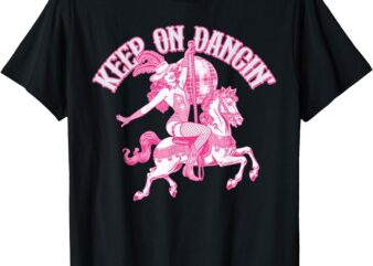 Pink Disco Party Pony Club Keep On Dancing Cowgirl Western T-Shirt