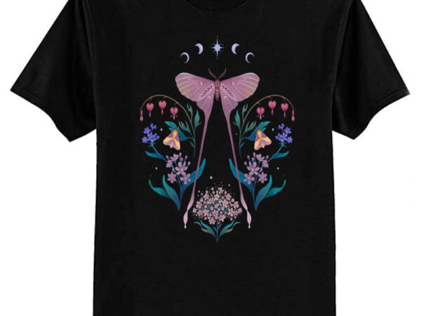 Pink moth and bleeding heart t-shirt