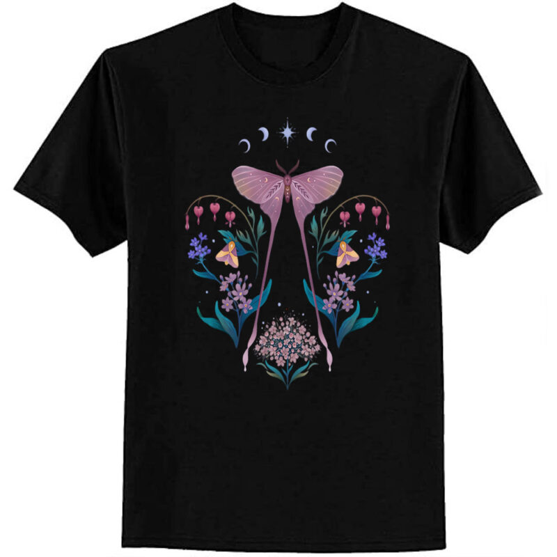 Pink Moth and Bleeding Heart T-Shirt