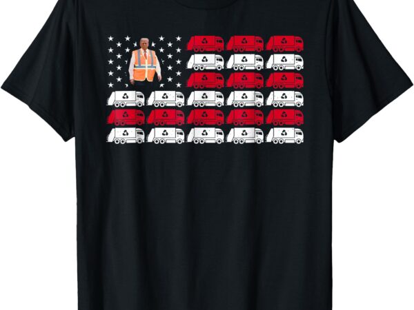 President trump garbage truck worker vest usa flag maga 2025 t-shirt