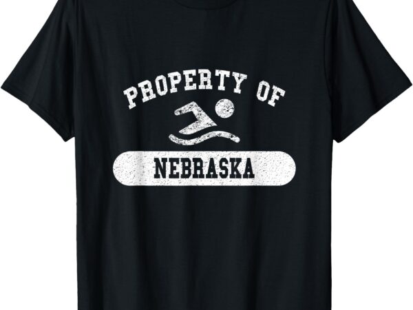 Property of nebraska swimming t-shirt