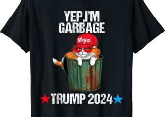 Proud MAGA Cat Garbage Biden Trashy Fans Apparel T-Shirt