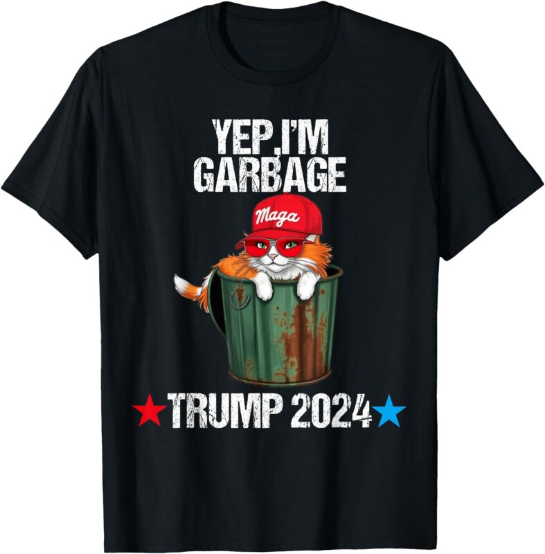 Proud MAGA Cat Garbage Biden Trashy Fans Apparel T-Shirt