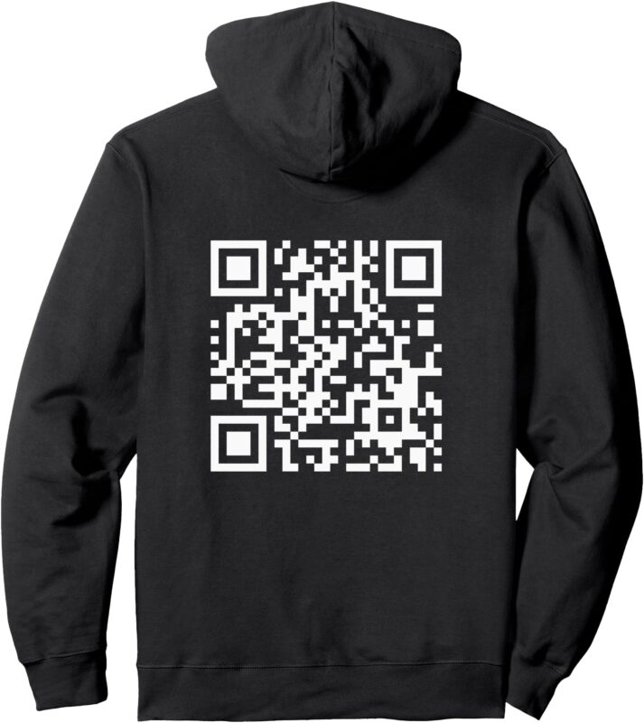 QR Code With Funny Hidden Message Pullover Hoodie