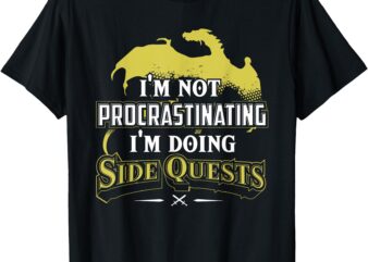 RPG Gamer T-Shirt_ I’m Doing Side Quests – Casual Crew Neck, Short Sleeve, Adult Polyester Tee (Black)