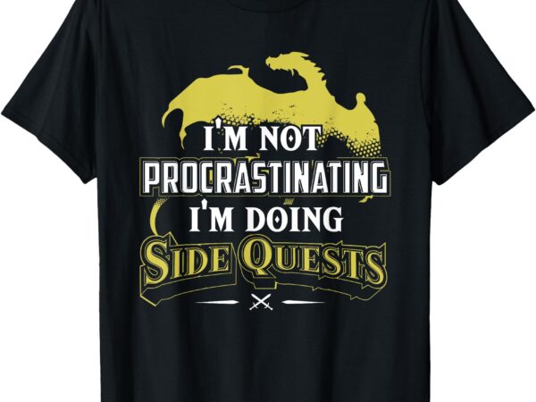 Rpg gamer t-shirt_ i’m doing side quests – casual crew neck, short sleeve, adult polyester tee (black)