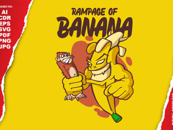 Rampage of banana t shirt design online