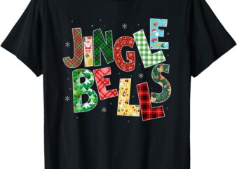 Red Plaid Jingle Bells Christmas Matching Family Pajama Tee T-Shirt