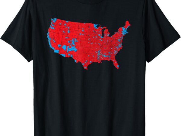 Red wave map of usa in the 2024 presidential election maga t-shirt