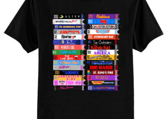 Retro 80s Movies VHS Stacks T-Shirt