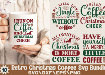 Retro Christmas Coffee T-shirt Bundle Retro Christmas Coffee Svg Bundle