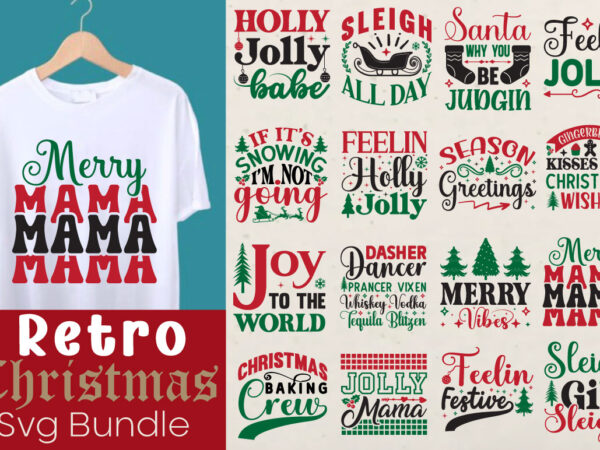 Retro christmas t-shirt bundle retro christmas svg bundle