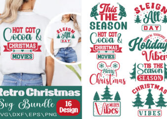 Retro Christmas T-shirt bundle Retro Christmas Svg bundle