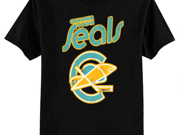 Retro defunct california golden seals ice hockey t-shirt