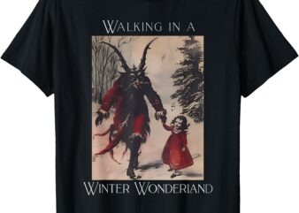 Retro Funny Walking in a Winter Wonderland Merry Christmas T-Shirt